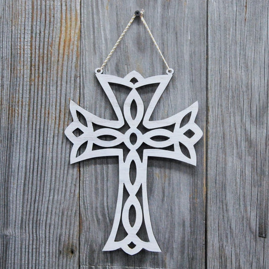 Scroll Cross Wall Decor - Legacy Images - Decor - cross religious sign laser engraved