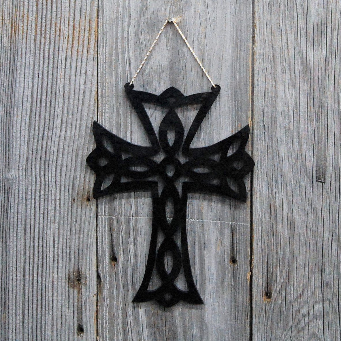 Scroll Cross Wall Decor - Legacy Images - Decor - cross religious sign laser engraved