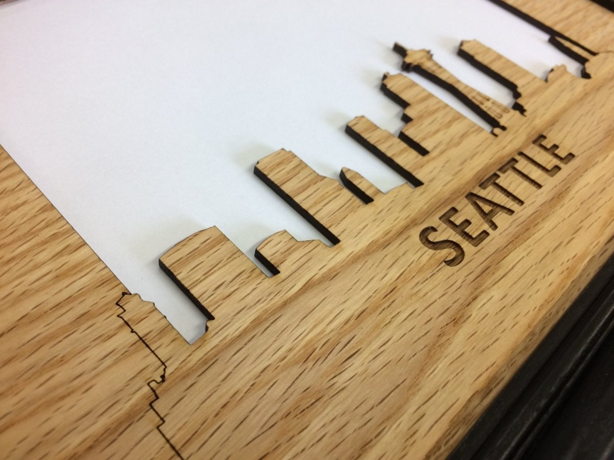 Seattle Picture Frame - 8x10 Frame Hold 5x7 Photo - Legacy Images - Picture Frames - 8x10 picture frame city picture frame laser engraved