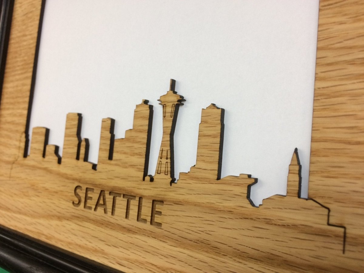 Seattle Picture Frame - 8x10 Frame Hold 5x7 Photo - Legacy Images - Picture Frames - 8x10 picture frame city picture frame laser engraved