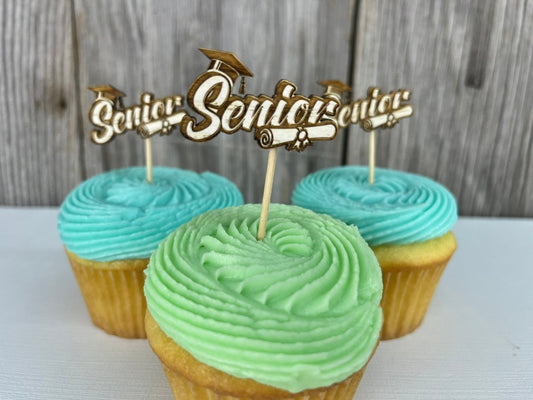 Senior Cupcake Toppers - Legacy Images - Cake Decorating Supplies - cake topper graduation party laser engraved