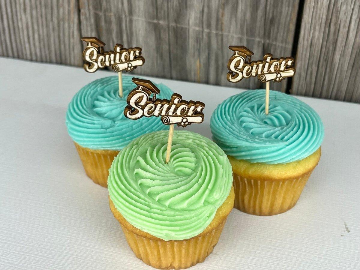 Senior Cupcake Toppers - Legacy Images - Cake Decorating Supplies - cake topper graduation party laser engraved