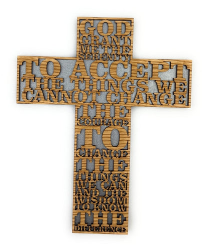 Serenity Prayer Cross - Legacy Images - Novelty Signs - cross religious sign laser engraved