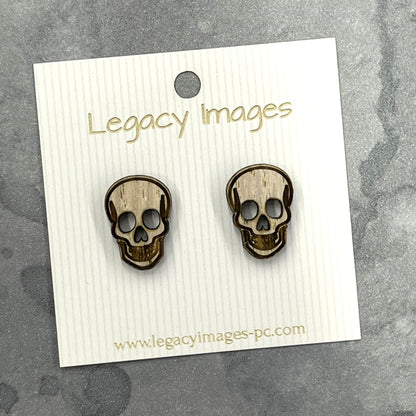 Skull Earrings - Legacy Images - Earrings - Earrings fall halloween laser engraved