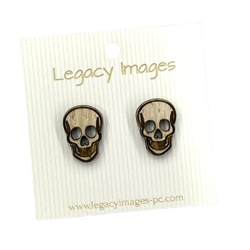 Skull Earrings - Legacy Images - Earrings - Earrings fall halloween laser engraved