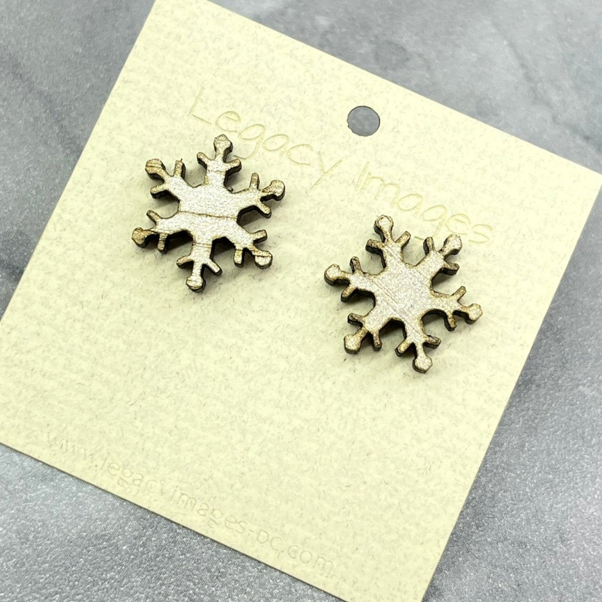 Snowflake Earrings - Legacy Images - Earrings - christmas Earrings winter laser engraved