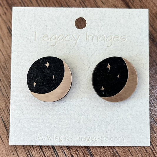 Solar Eclipse Earrings - Moon & Stars - Legacy Images - 