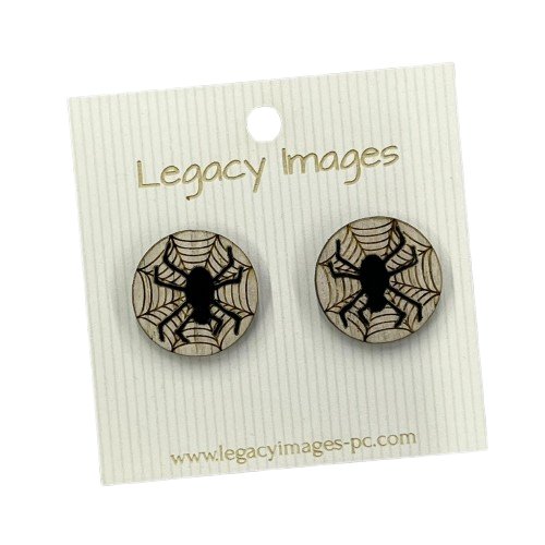 Spider Web Earrings - Legacy Images - Earrings - Earrings fall halloween laser engraved