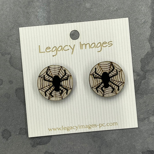 Spider Web Earrings - Legacy Images - Earrings - Earrings fall halloween laser engraved
