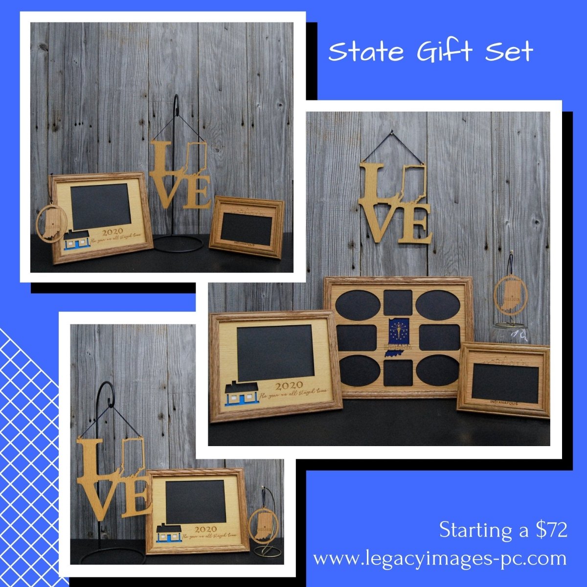 State Gift Set - Legacy Images - Picture Frames - 11x14 Picture Frame 5x7 picture frame 8x10 picture frame laser engraved