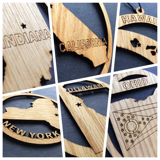 State Ornament - Legacy Images - Holiday Ornaments - christmas ornament state laser engraved