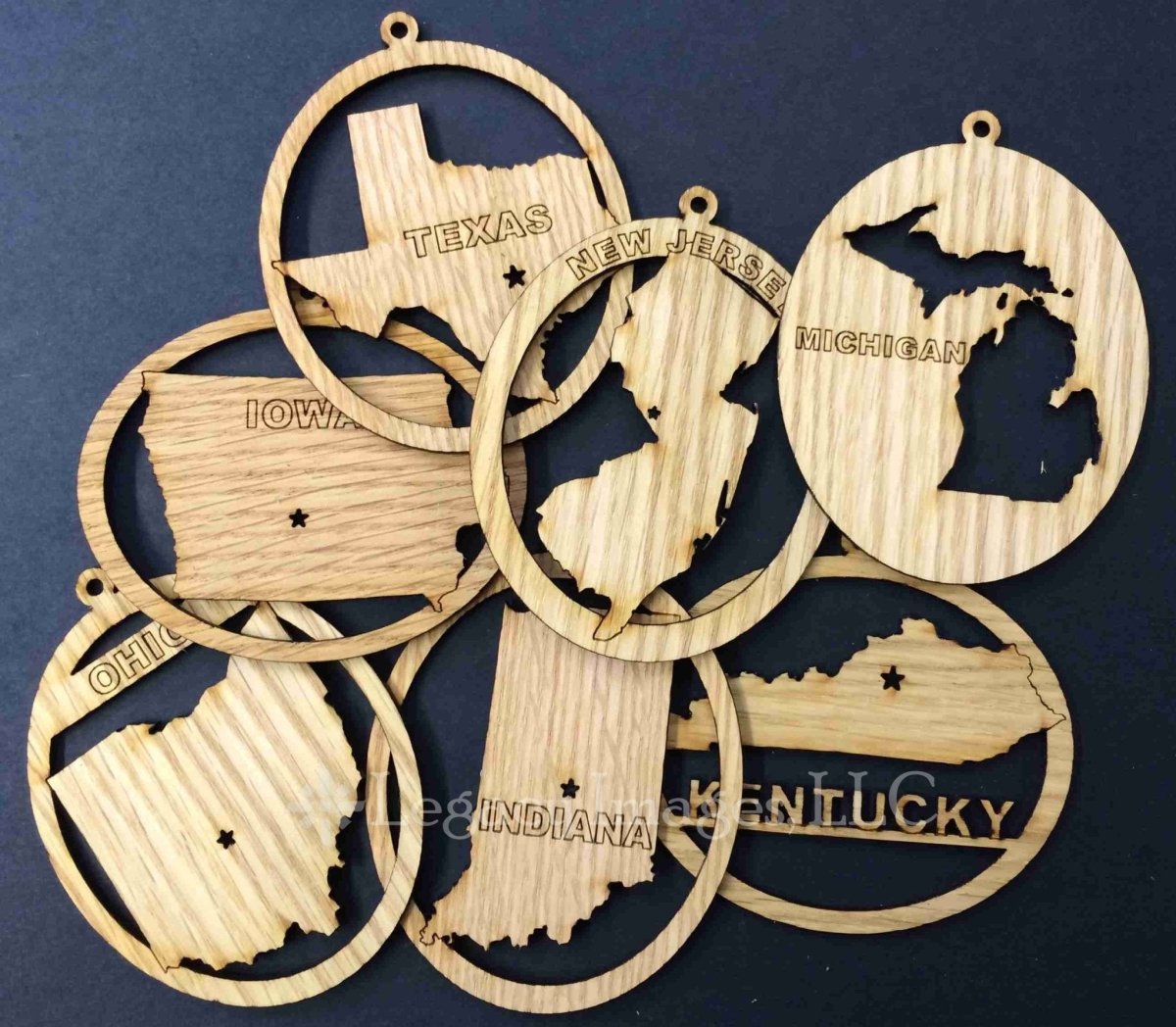 State Ornament - Legacy Images - Holiday Ornaments - christmas ornament state laser engraved
