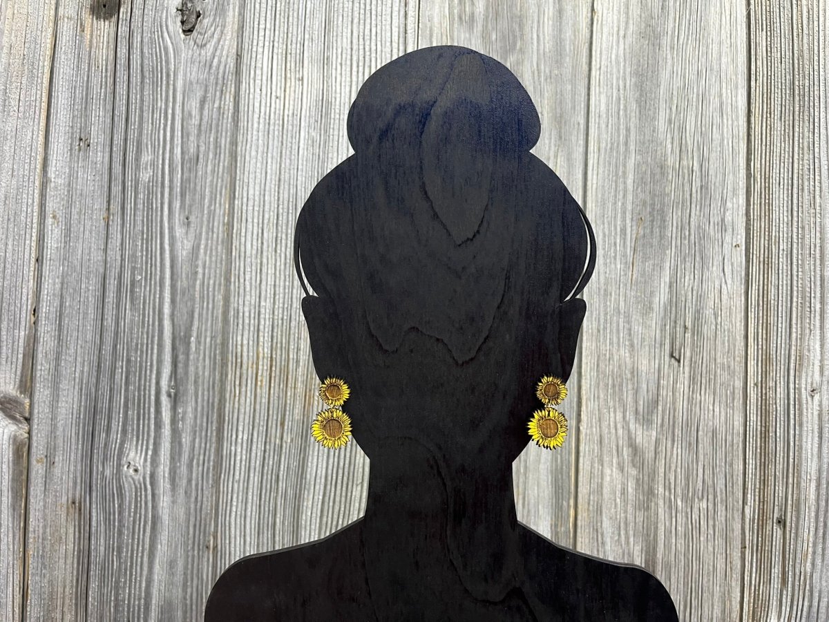 Sunflower Drop Earrings - Legacy Images - Earrings - Earrings fall laser engraved