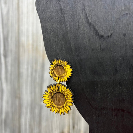 Sunflower Drop Earrings - Legacy Images - Earrings - Earrings fall laser engraved