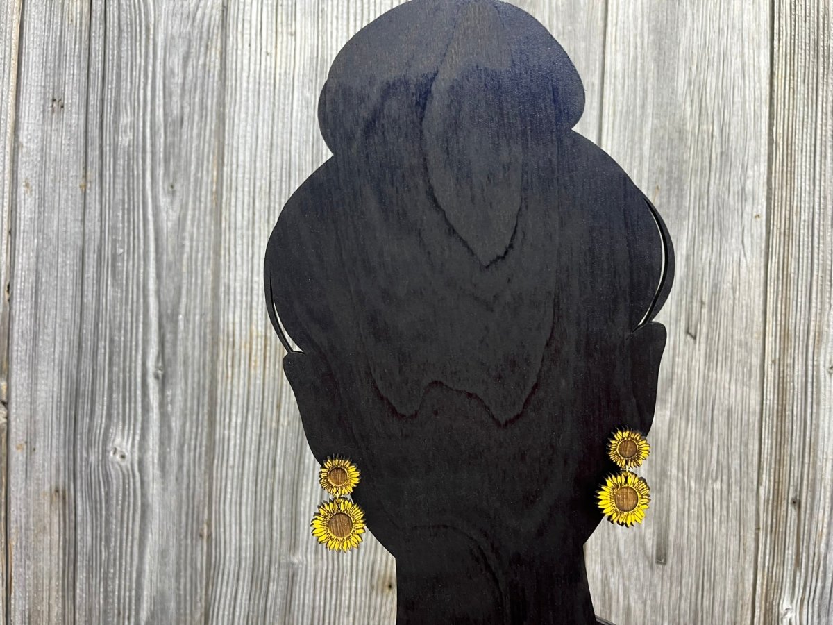 Sunflower Drop Earrings - Legacy Images - Earrings - Earrings fall laser engraved