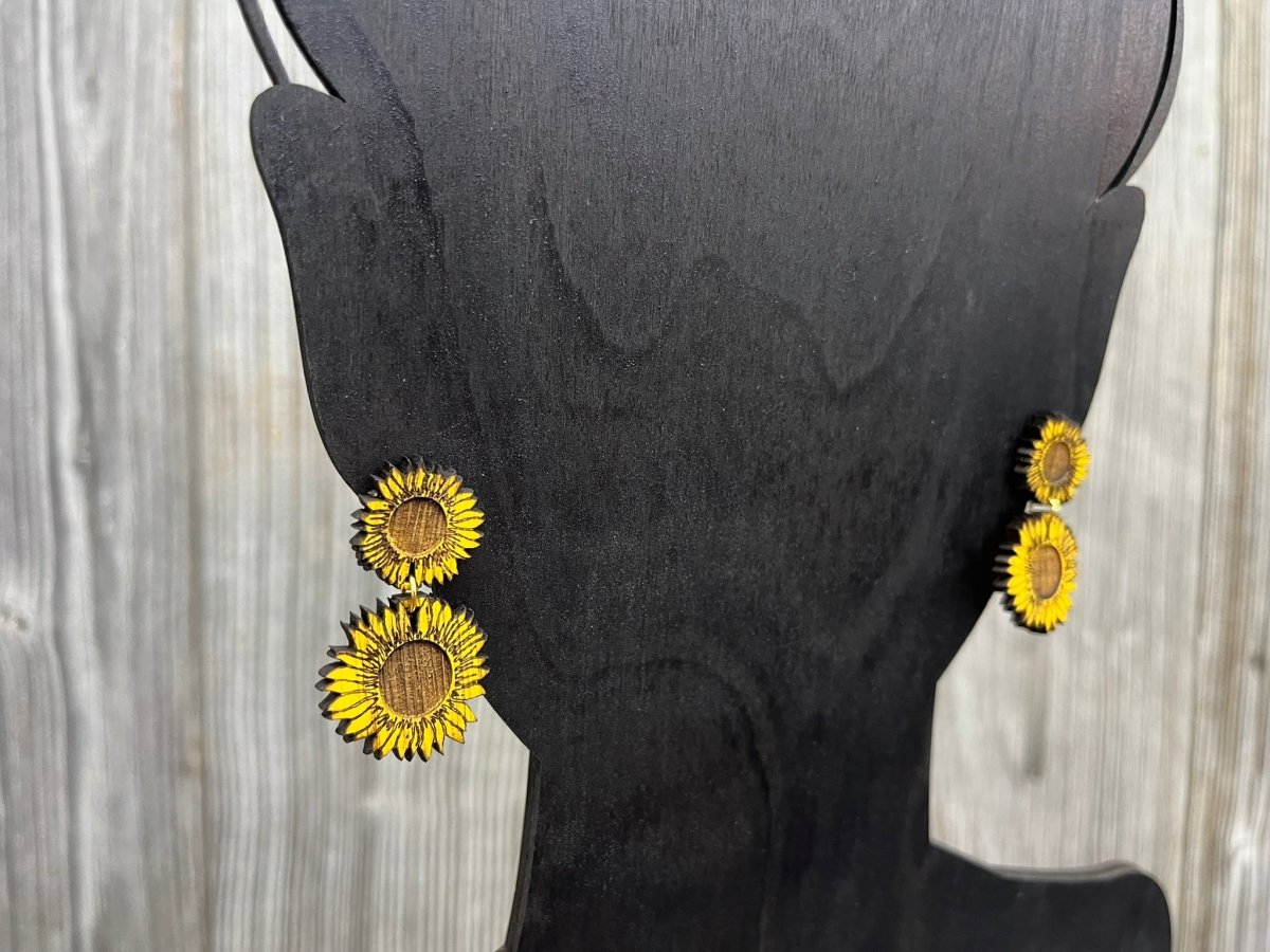 Sunflower Drop Earrings - Legacy Images - Earrings - Earrings fall laser engraved