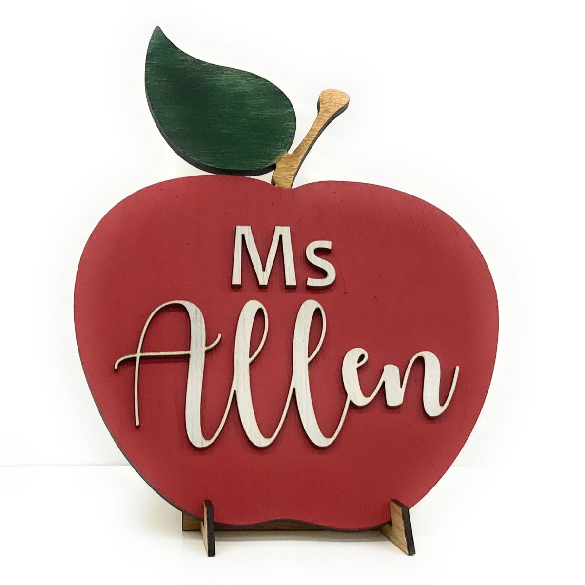 Teacher Apple Sign Personalized with Name - Legacy Images - Signs - name occupations school laser engraved
