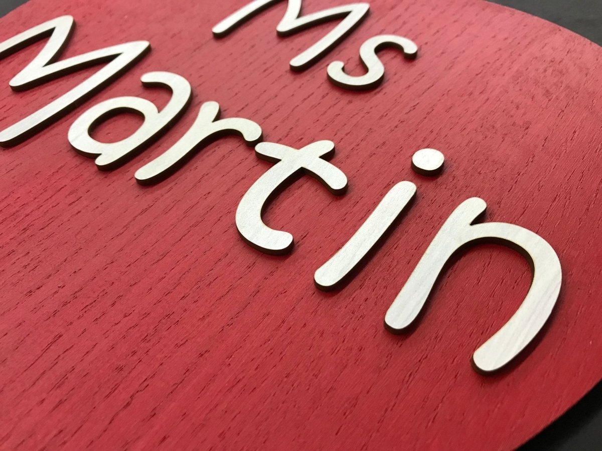 Teacher Apple Sign Personalized with Name - Legacy Images - Signs - name occupations school laser engraved