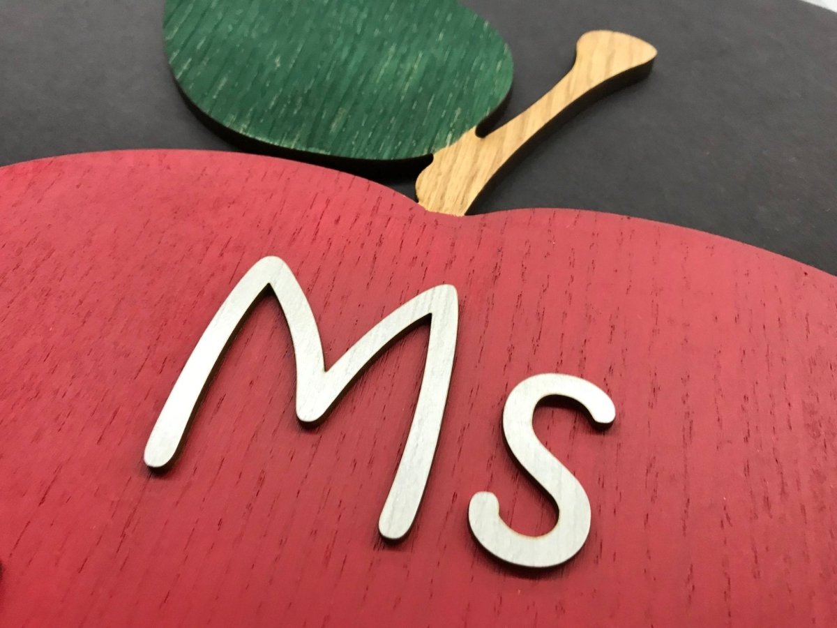 Teacher Apple Sign Personalized with Name - Legacy Images - Signs - name occupations school laser engraved