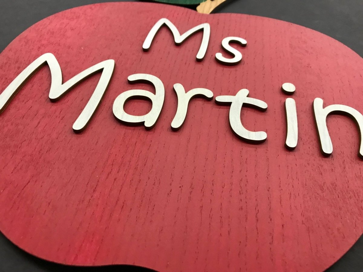 Teacher Apple Sign Personalized with Name - Legacy Images - Signs - name occupations school laser engraved