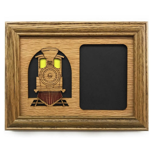 Train Picture Frame - 5x7 Frame Holds 3x4 Photo - Legacy Images - 5x7 picture frame hobbies occupations laser engraved