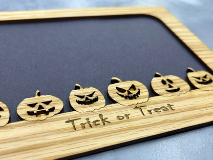 Trick or Treat Picture Frame - Legacy Images - Picture Frame - 5x7 picture frame fall halloween laser engraved