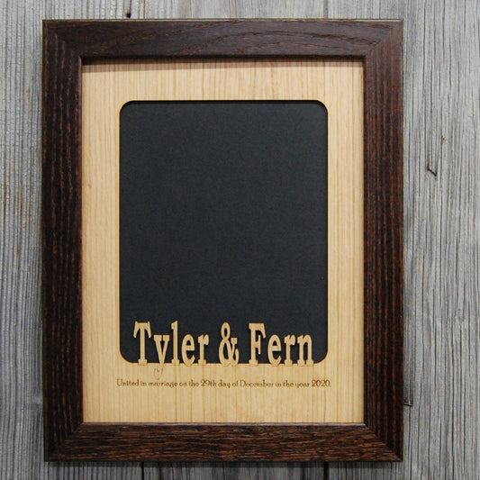United In Marriage Wedding Picture Frame - Legacy Images - Picture Frames - 11x14 Picture Frame 8x10 picture frame date laser engraved