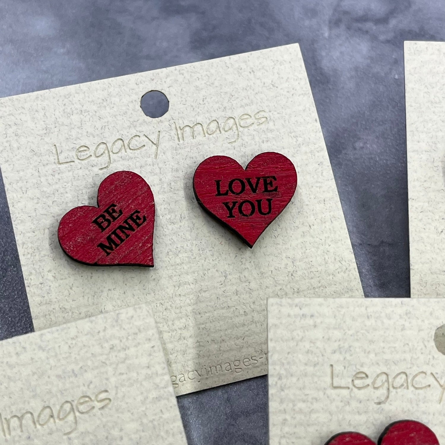 Valentine Conversation Heart Earrings - Legacy Images - Earrings valentines laser engraved