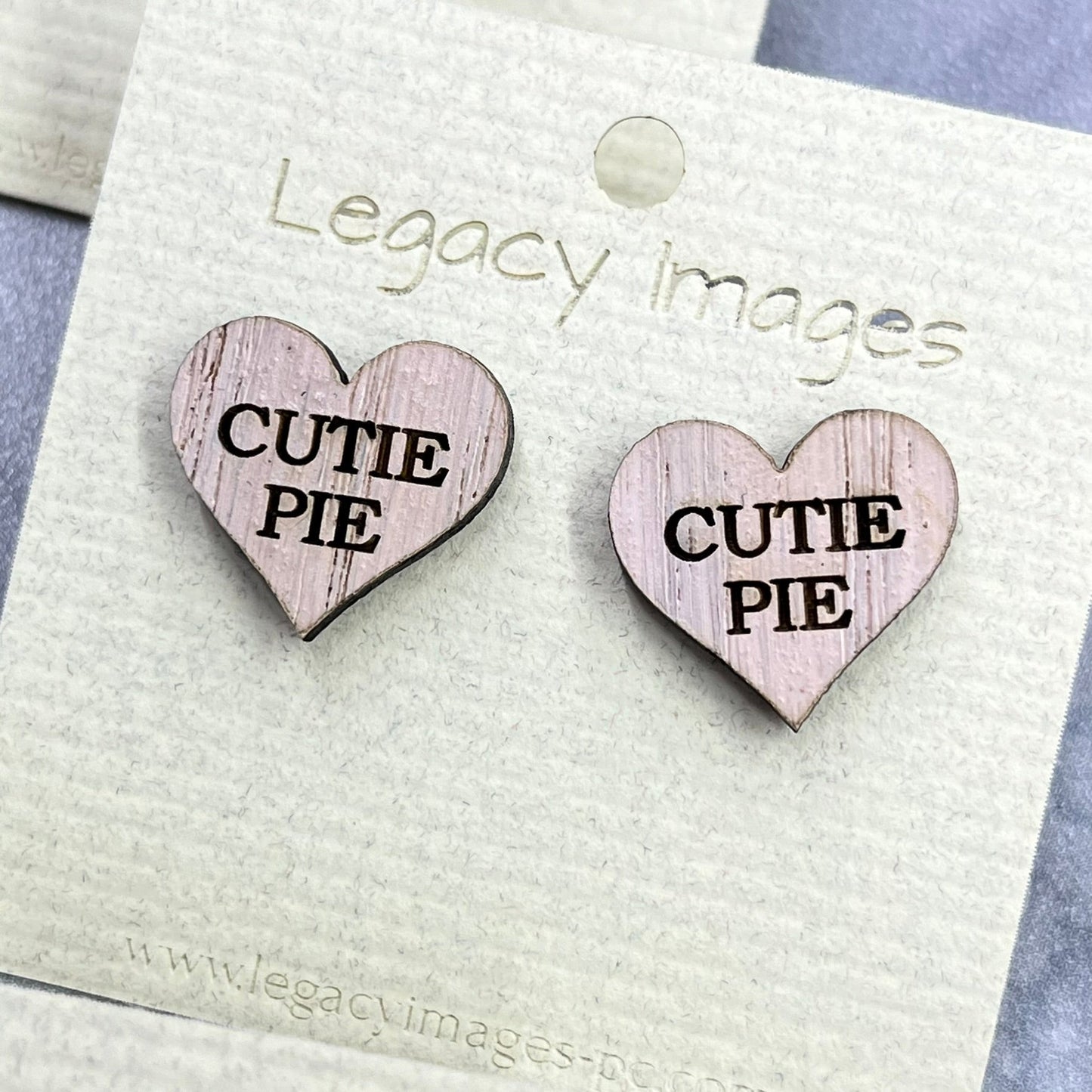 Valentine Conversation Heart Earrings - Legacy Images - Earrings valentines laser engraved