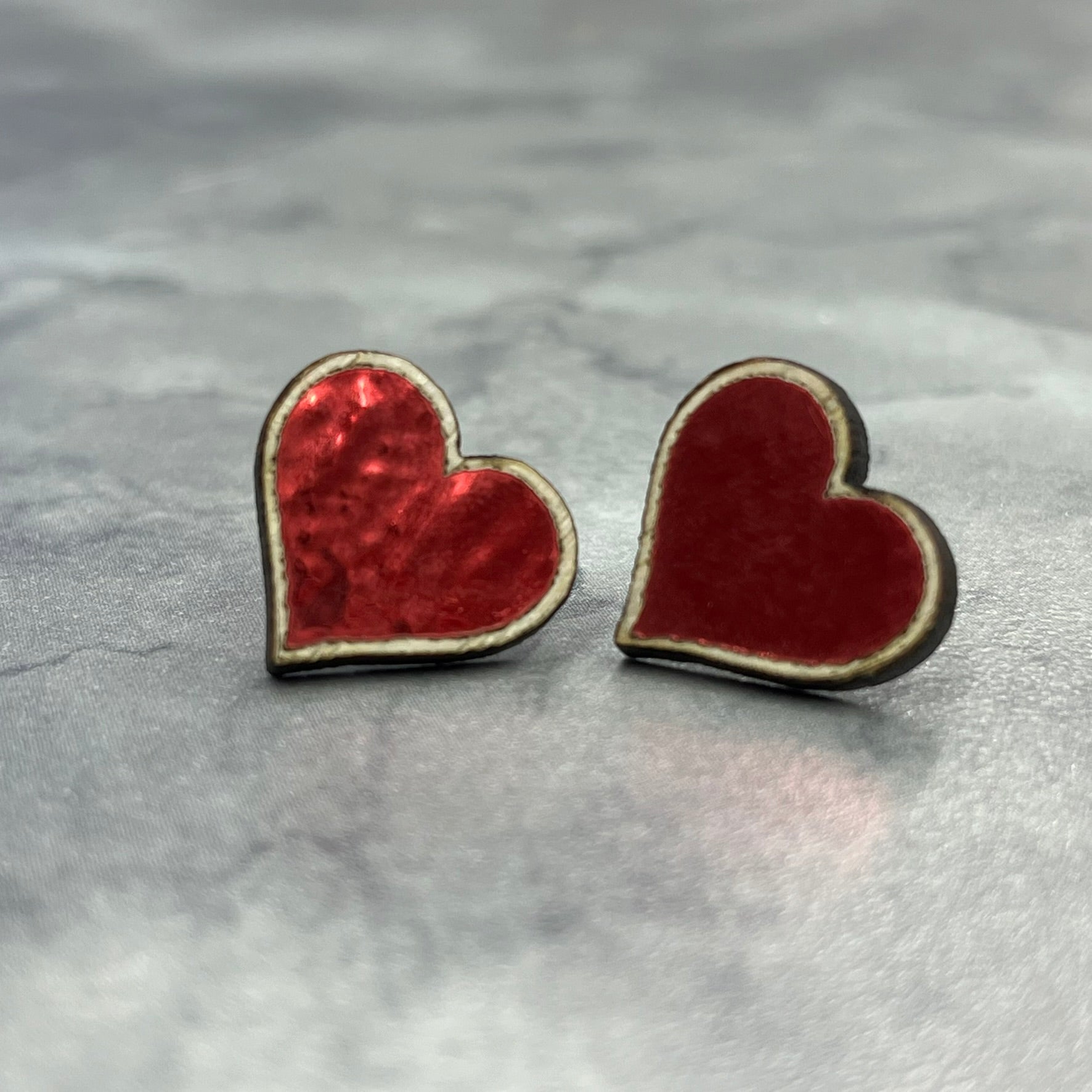 Valentine Red Heart Earrings - Legacy Images - Earrings valentines laser engraved