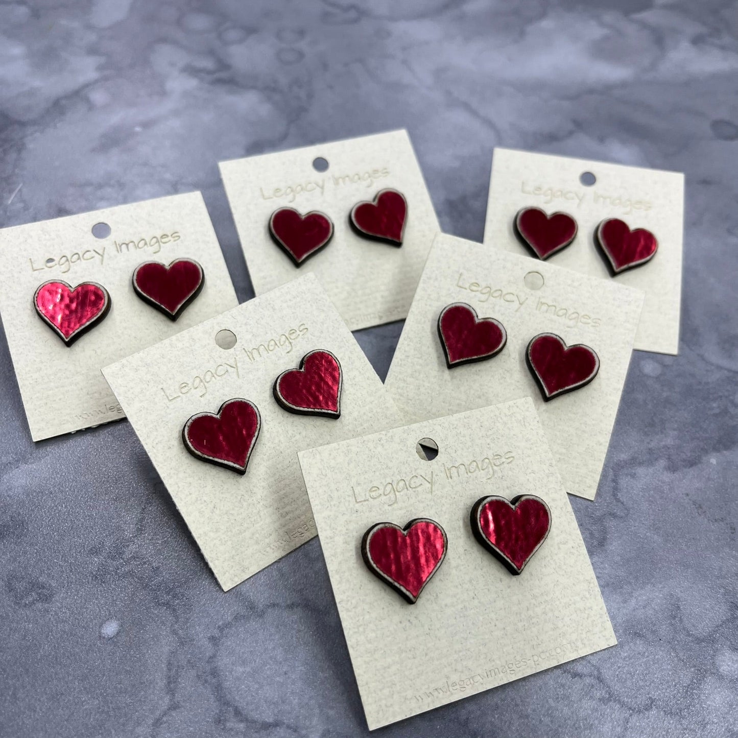 Valentine Red Heart Earrings - Legacy Images - Earrings valentines laser engraved