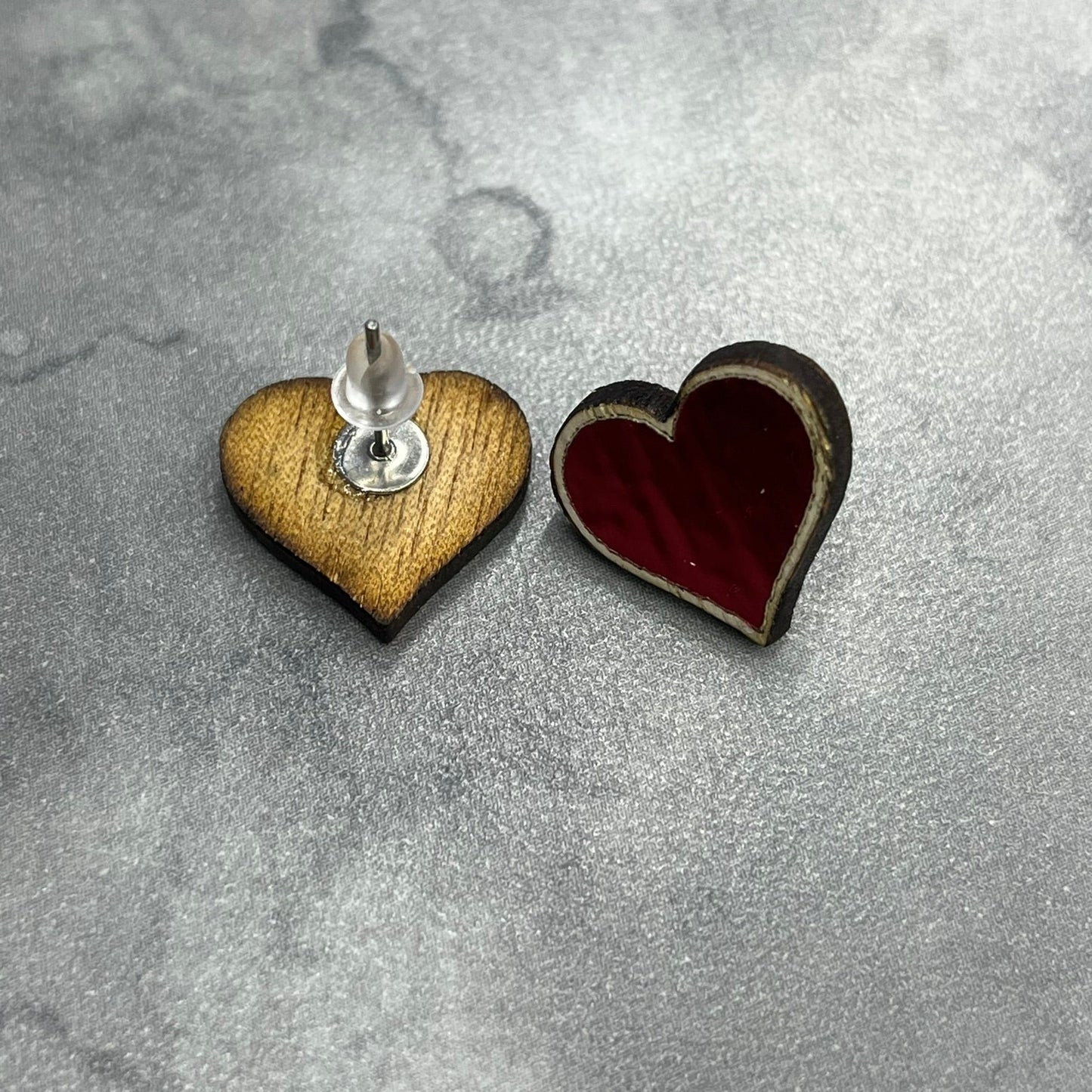 Valentine Red Heart Earrings - Legacy Images - Earrings valentines laser engraved