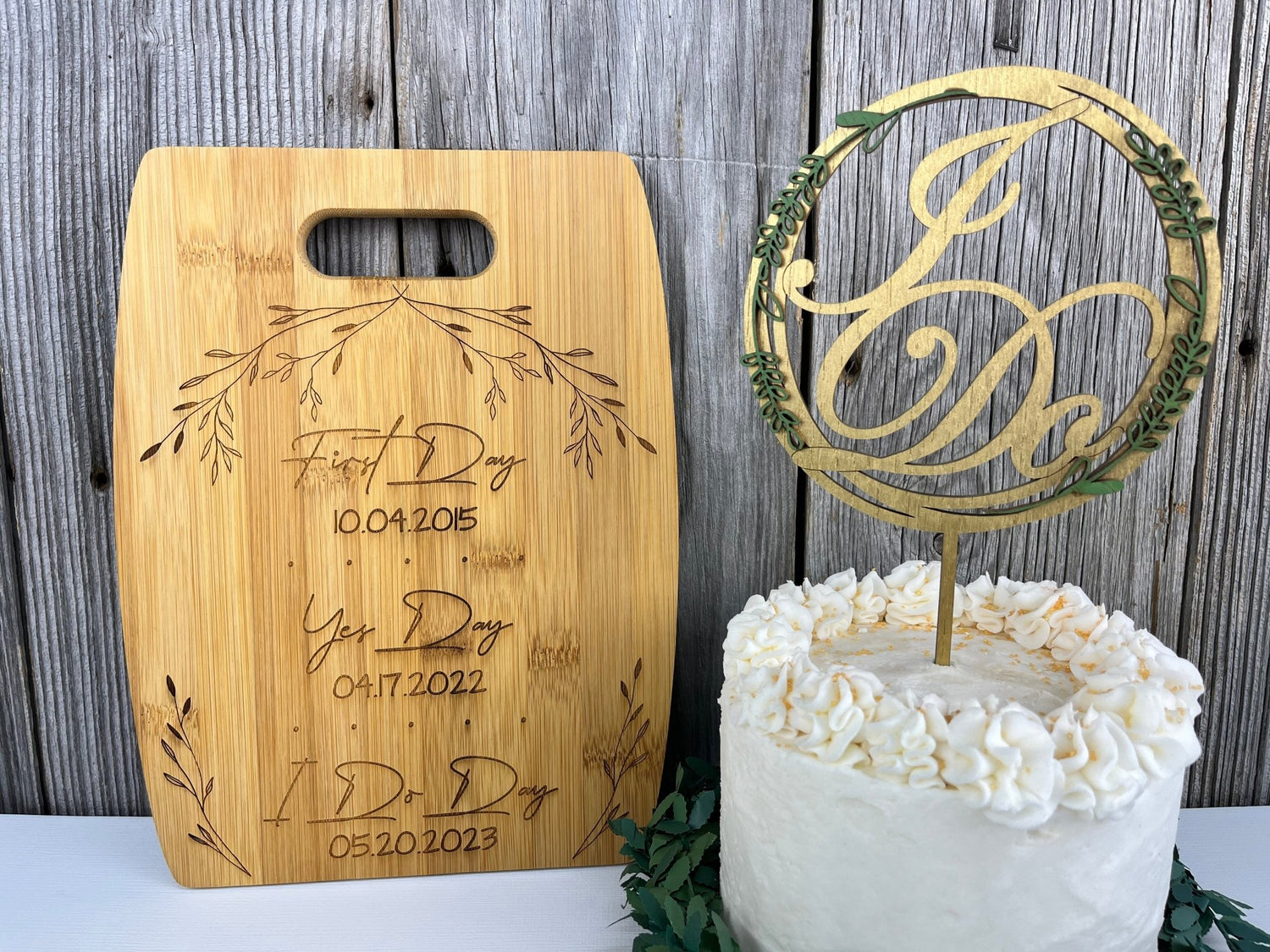 Wedding Décor Bundle - Legacy Images - cake topper Cutting Board our wedding laser engraved