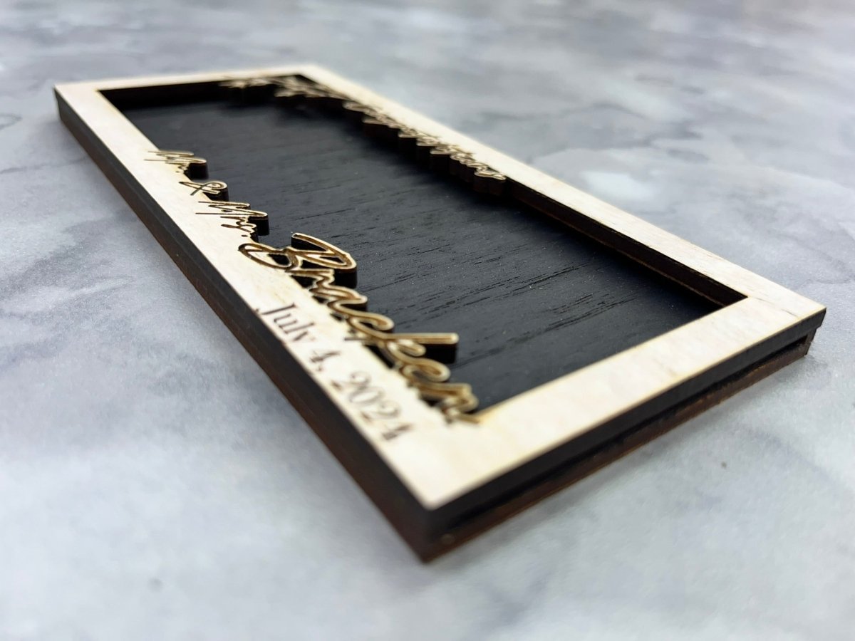 Wedding Money Holder Personalized with Last Name & Date - Legacy Images - wedding laser engraved