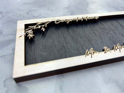 Wedding Money Holder Personalized with Last Name & Date - Legacy Images - wedding laser engraved