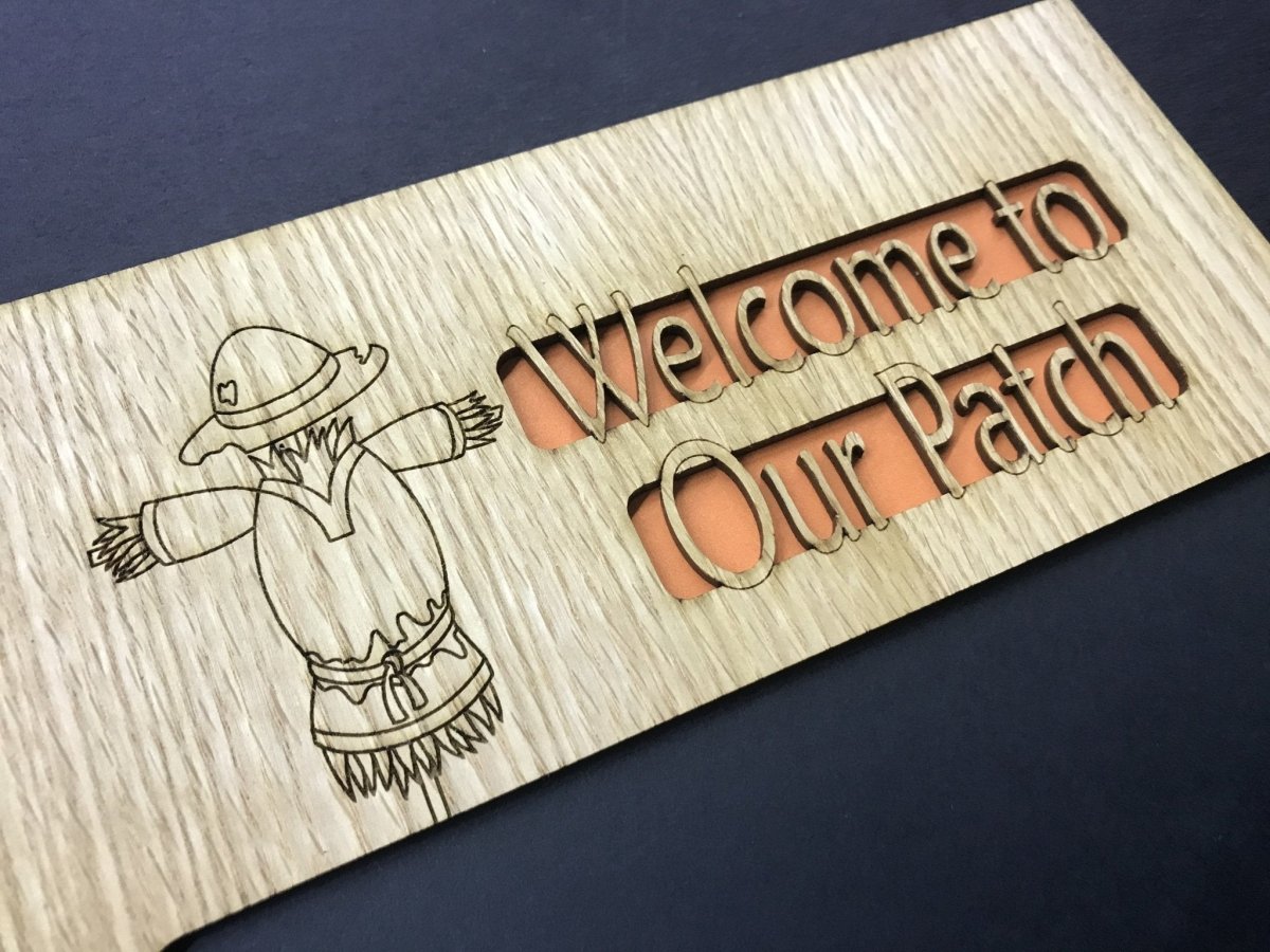 Welcome To Our Patch Picture Frame - 8x10 Frame Holds 5x7 Photo - Legacy Images - 8x10 picture frame fall family laser engraved