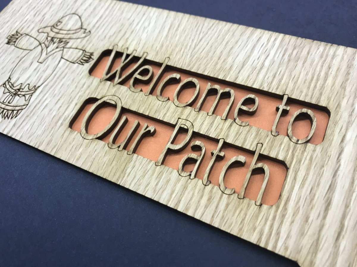 Welcome To Our Patch Picture Frame - 8x10 Frame Holds 5x7 Photo - Legacy Images - 8x10 picture frame fall family laser engraved