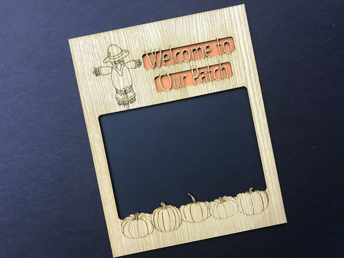 Welcome To Our Patch Picture Frame - 8x10 Frame Holds 5x7 Photo - Legacy Images - 8x10 picture frame fall family laser engraved