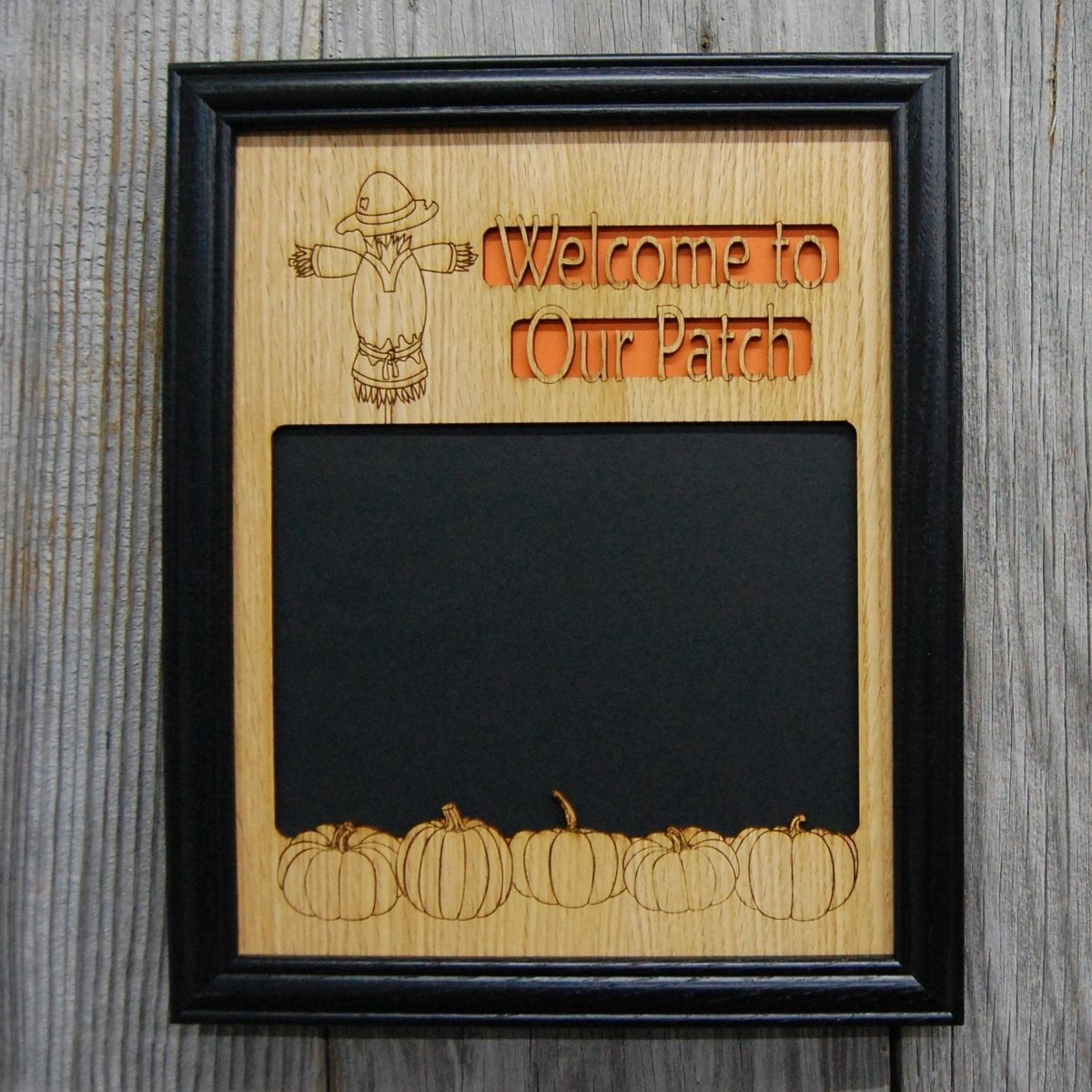 Welcome To Our Patch Picture Frame - 8x10 Frame Holds 5x7 Photo - Legacy Images - 8x10 picture frame fall family laser engraved