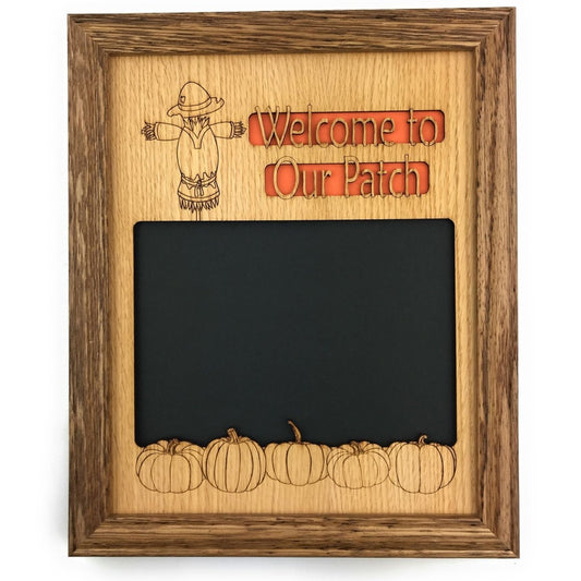 Welcome To Our Patch Picture Frame - 8x10 Frame Holds 5x7 Photo - Legacy Images - 8x10 picture frame fall family laser engraved