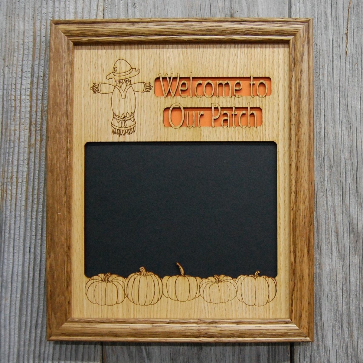 Welcome To Our Patch Picture Frame - 8x10 Frame Holds 5x7 Photo - Legacy Images - 8x10 picture frame fall family laser engraved