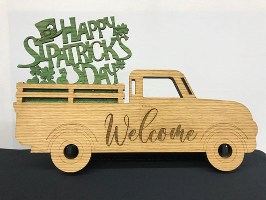 Welcome Truck Sign - Happy St Patrick's Day - Legacy Images - Novelty Signs - season seasons st patrick's day laser engraved