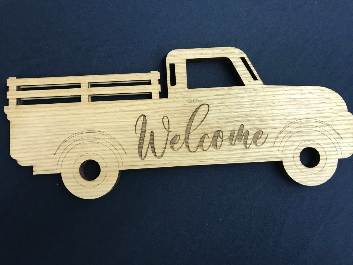 Welcome Truck Sign - Vase of Flowers - Legacy Images - Novelty Signs - season seasons spring laser engraved
