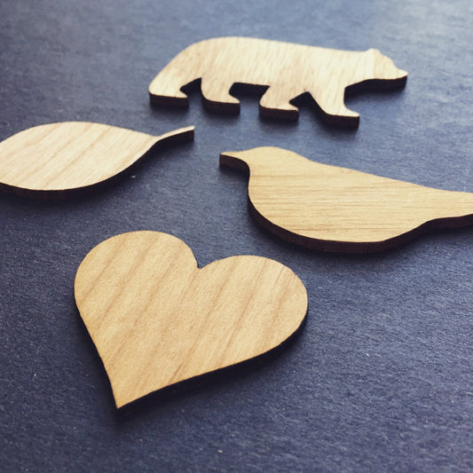 Wood Shape Cutouts for Drop Box Guestbooks - Legacy Images - Shapes