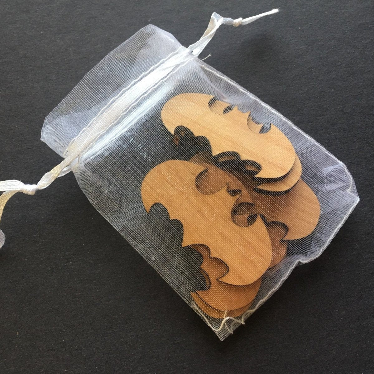 Wood Shape Cutouts for Drop Box Guestbooks - Legacy Images - Shapes - batman bats shapes laser engraved
