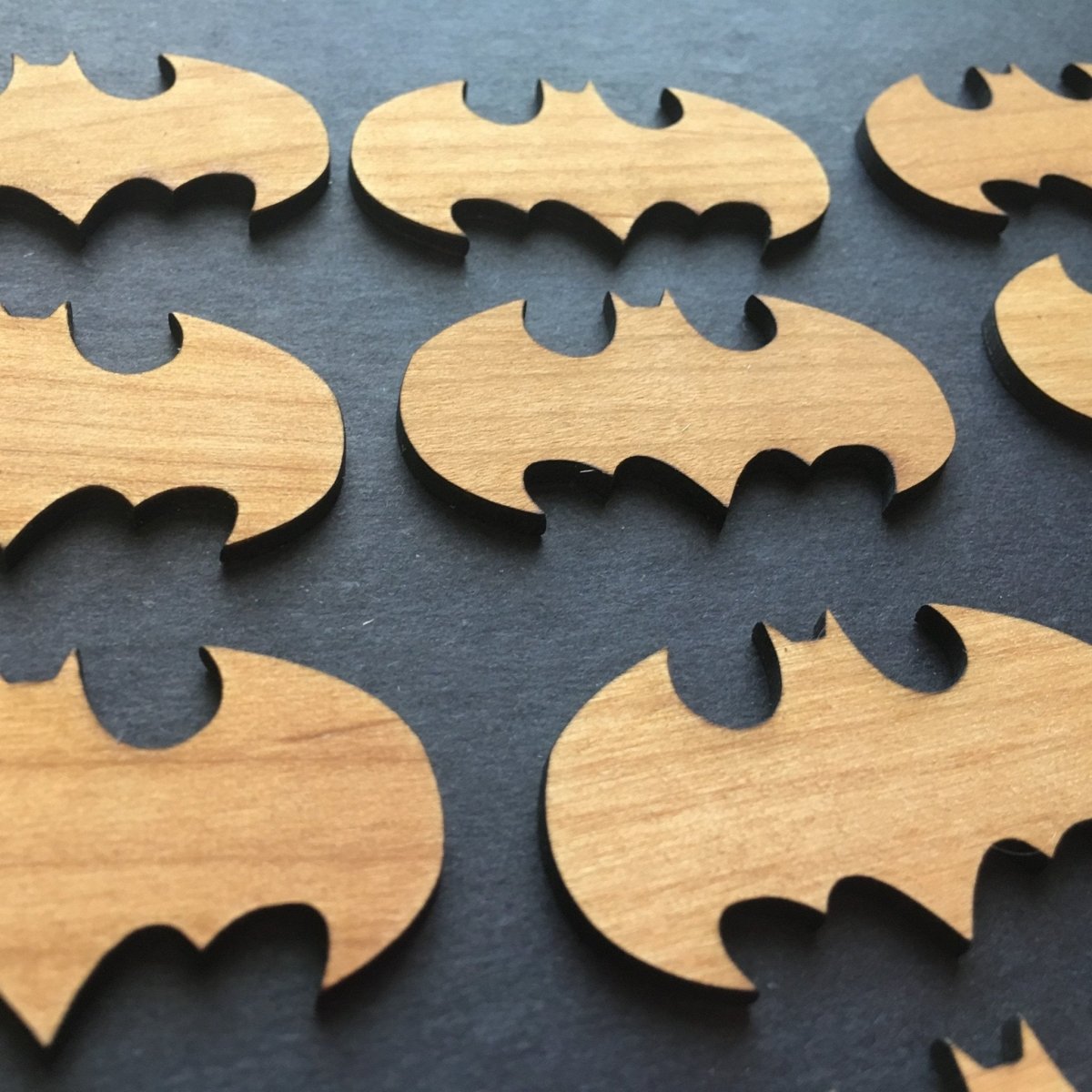 Wood Shape Cutouts for Drop Box Guestbooks - Legacy Images - Shapes - batman bats shapes laser engraved