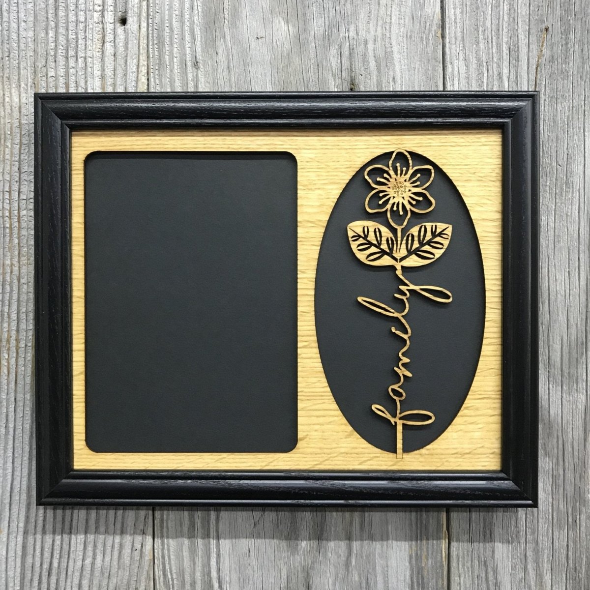 Word Flower Picture Frame - 8x10 Frame Holds 5x7 Photo - Legacy Images - Picture Frames - 8x10 picture frame family flowers laser engraved