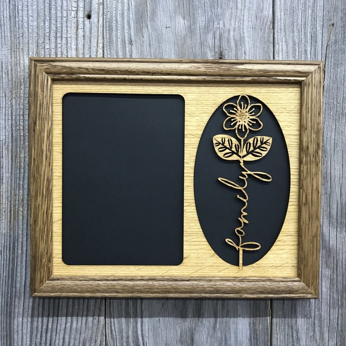Word Flower Picture Frame - 8x10 Frame Holds 5x7 Photo - Legacy Images - Picture Frames - 8x10 picture frame family flowers laser engraved