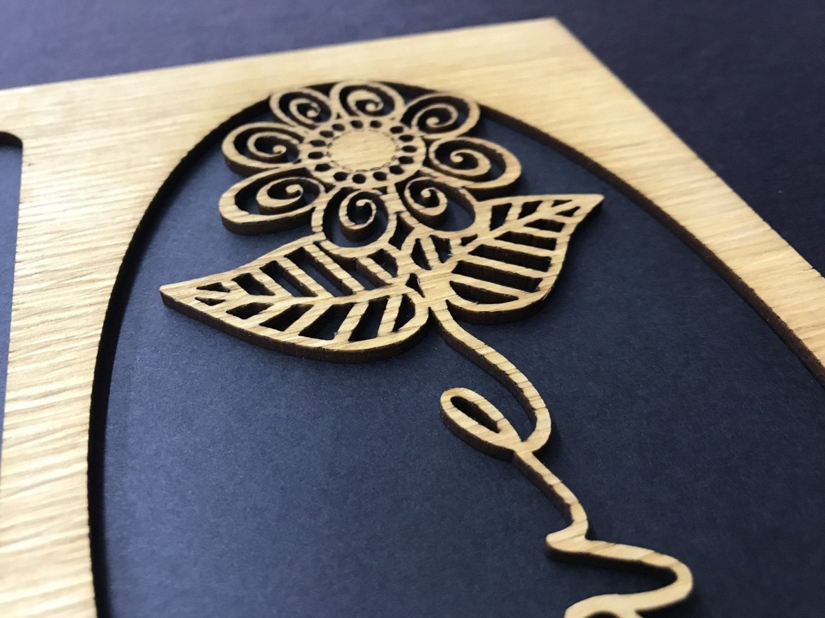 Word Flower Picture Frame - 8x10 Frame Holds 5x7 Photo - Legacy Images - Picture Frames - 8x10 picture frame family flowers laser engraved