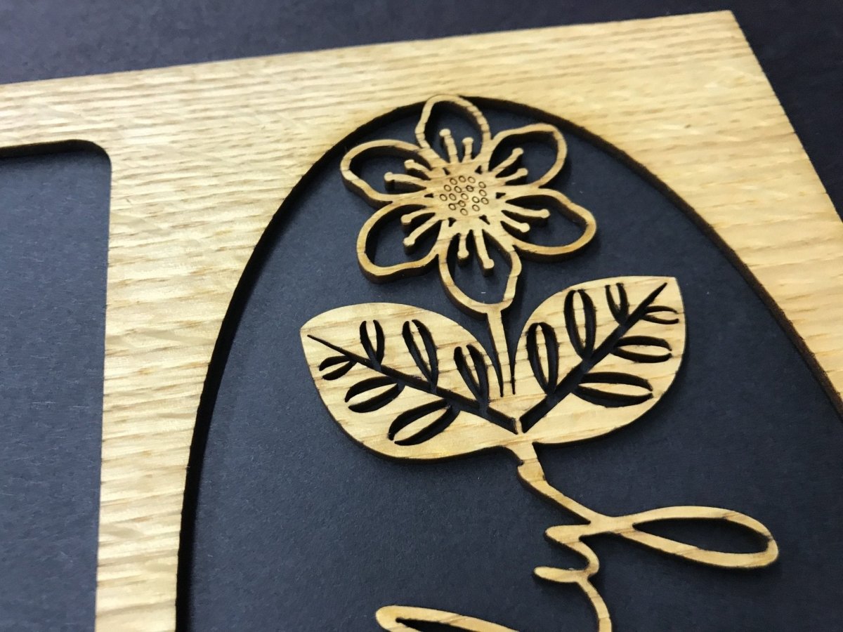 Word Flower Picture Frame - 8x10 Frame Holds 5x7 Photo - Legacy Images - Picture Frames - 8x10 picture frame family flowers laser engraved